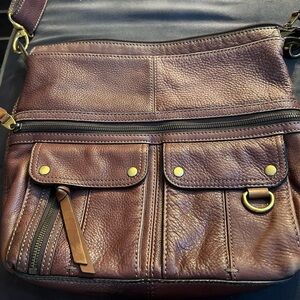 Fossil Morgan traveler crossbody bag brown/cognac leather